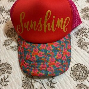 NATURAL LIFE Red and Pink Sunshine Trucker Hat